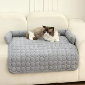 Corduroy Pet Bed Mat with Pillow