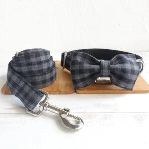 Plaid Dog Leash, Polyester Training Lead with Metal Clip