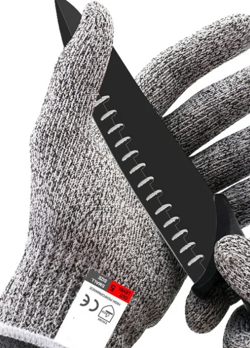 Cut-Resistant Work Gloves, HPPE Safety Gloves for Kitchen, Woodworking and Glass Handling