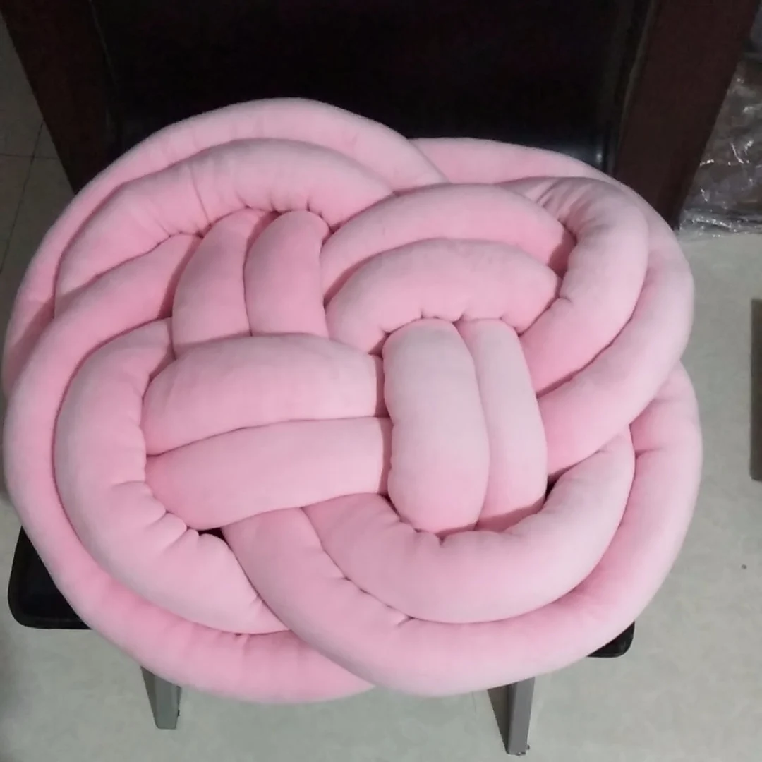 Knot Pillow, Soft Velvet Decorative Cushion for Sofa and Bed, 18 in view 5