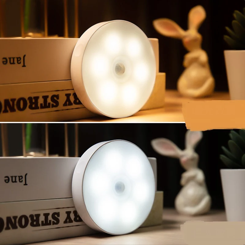 Rechargeable Motion Sensor Puck Lights, Wireless LED Night Light for Closet, Cabinet and Stairs