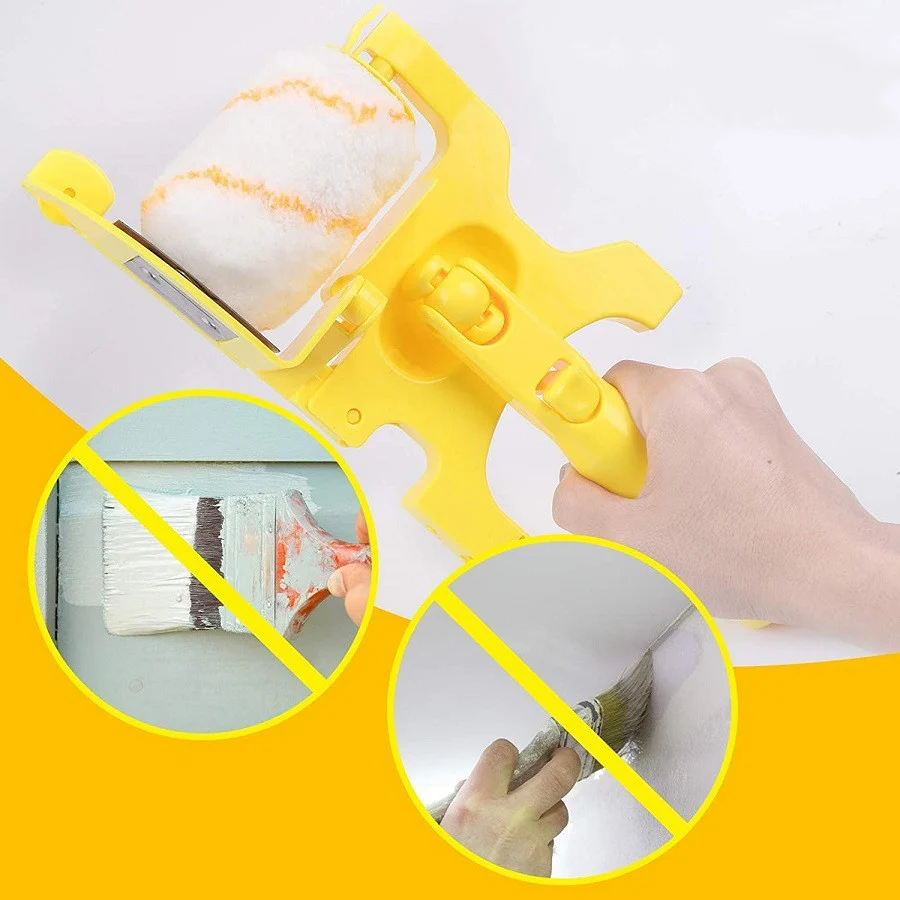 Paint Roller Edger with Long or Short Handle, Clean-Cut Wall and Ceiling Corner Painting Tool