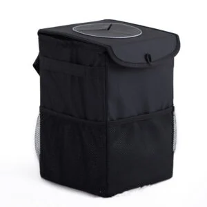 Foldable Car Trash Can with Lid, Oxford Cloth Hanging Garbage Bin for Seat Back