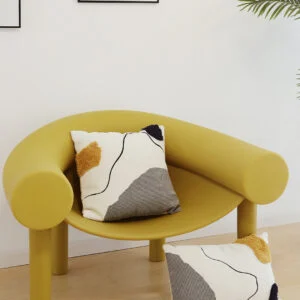 Tufted Abstract Line Throw Pillow, Cotton Boho Cushion Cover with Optional Insert