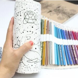 Canvas Pencil Roll Case with 36, 48 or 72 Slots, Roll-Up Holder for Colored Pencils and Brushes