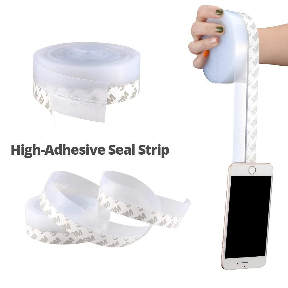 Silicone Door Seal Strip, 5 m Self-Adhesive Weather Stripping for Doors and Windows - Image 5