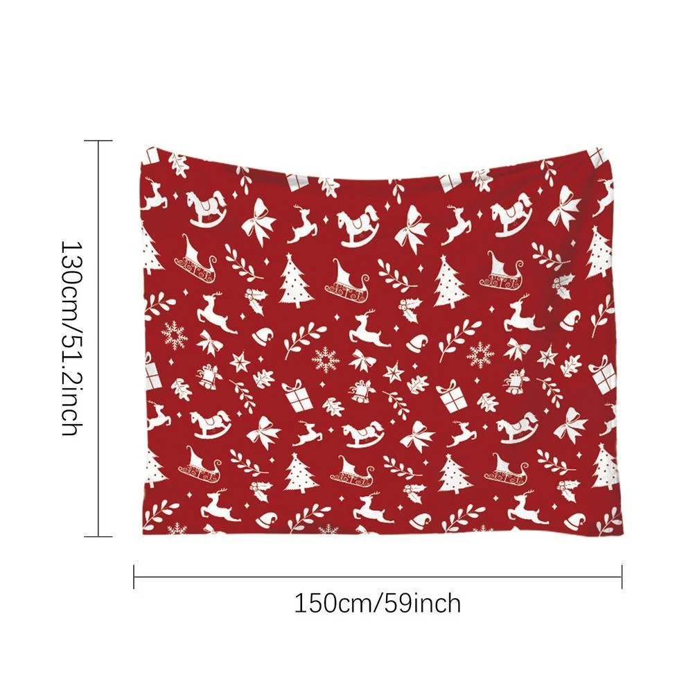 Christmas Flannel Throw Blanket, Soft Holiday Print Sofa Blanket, 130 x 150 cm - Image 9