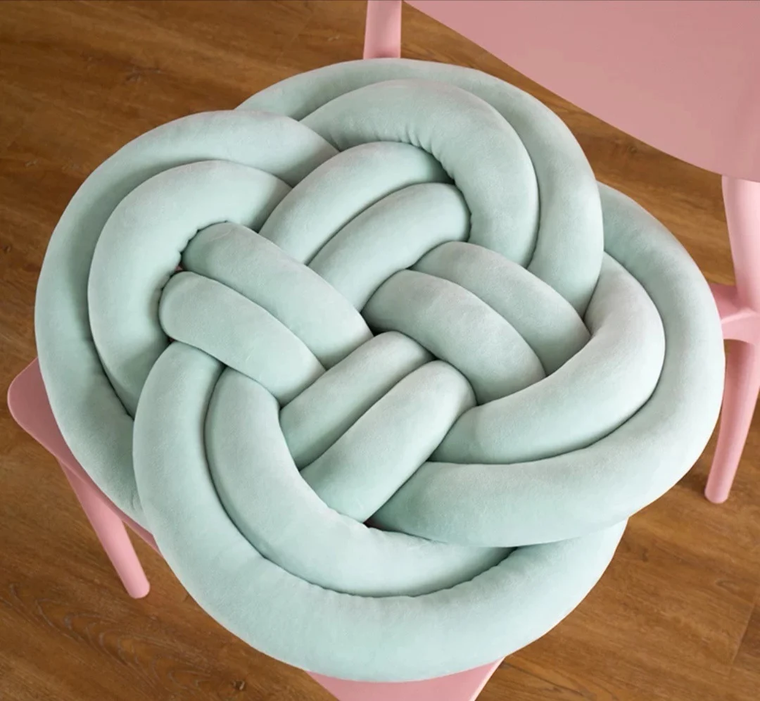 Knot Pillow, Soft Velvet Decorative Cushion for Sofa and Bed, 18 in view 4