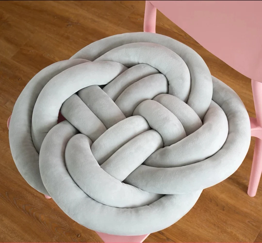 Knot Pillow, Soft Velvet Decorative Cushion for Sofa and Bed, 18 in