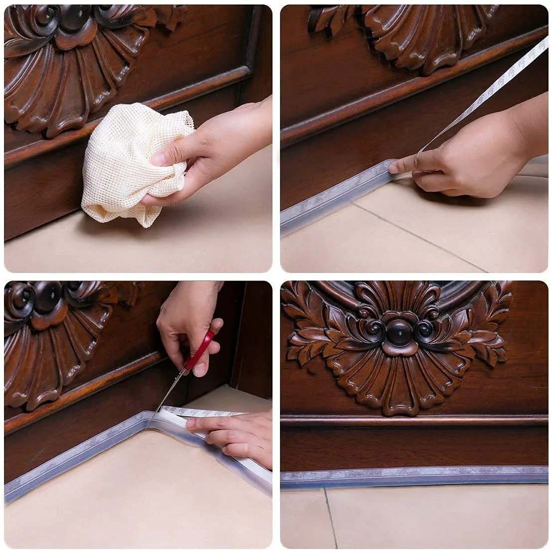 Silicone Door Seal Strip, 5 m Self-Adhesive Weather Stripping for Doors and Windows - Image 4