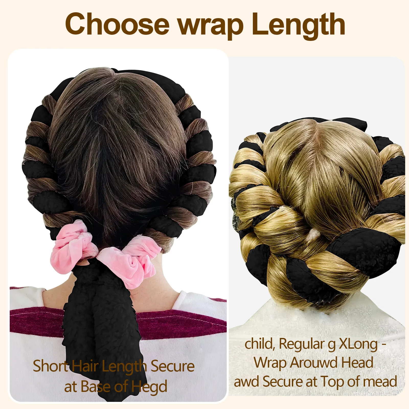 Satin Heatless Hair Curler Set with Rod and 2 Satin Scrunchies - Image 3