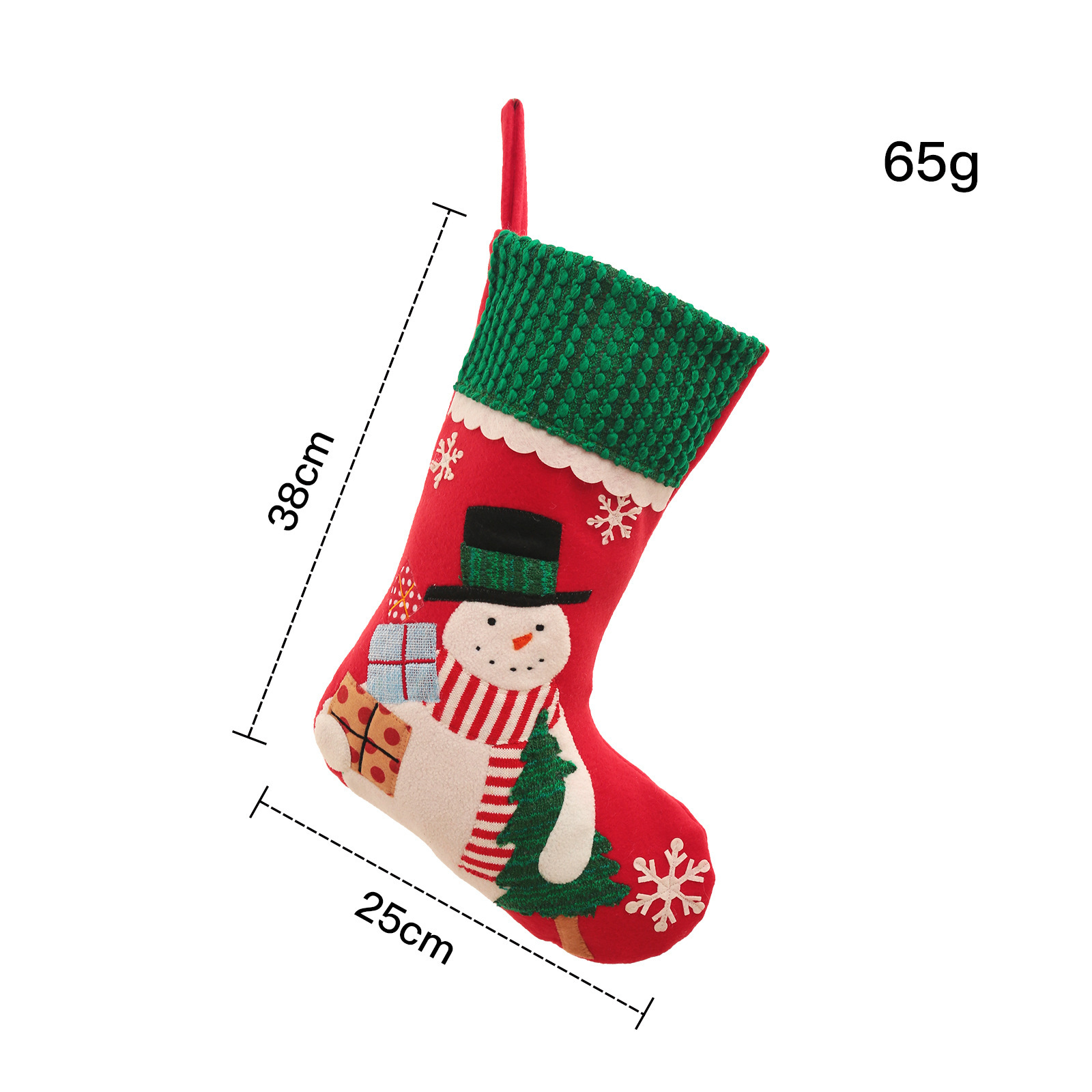 Embroidered Snowman Christmas Stocking - view 4