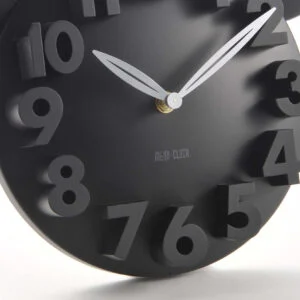 3D Number Wall Clock, Modern Round Clock with Raised Numbers