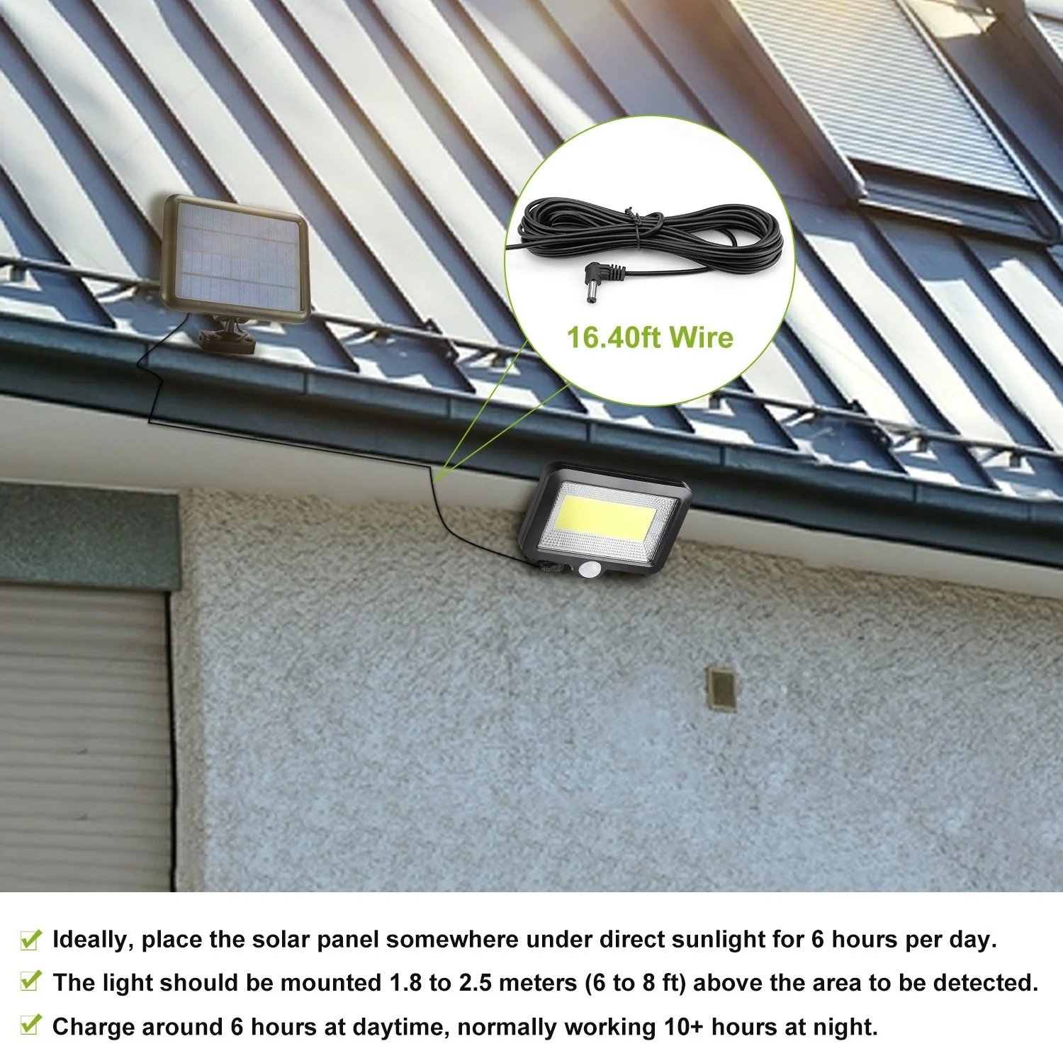 Solar Motion Sensor Wall Light, 100 LED Outdoor Security Light, IP65 - Image 7