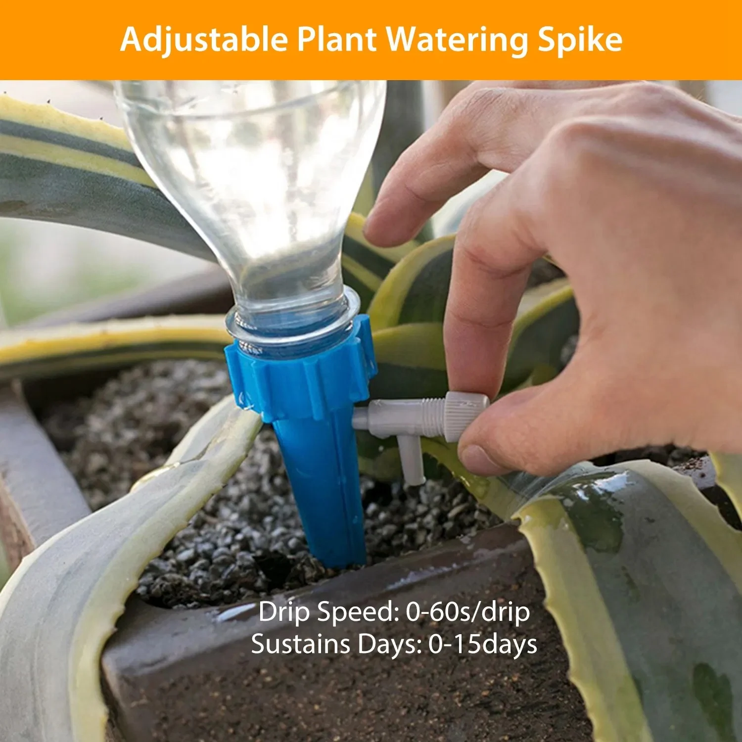 Self-Watering Plant Spikes, 24 Pack Adjustable Drip Waterers - Image 4