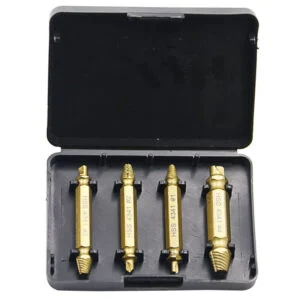Damaged Screw Extractor Set, 4-Piece Stripped Bolt Remover Bits with Case