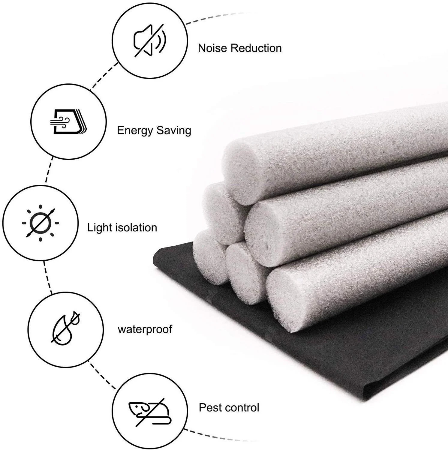Self-Adhesive Under Door Draft Stopper Strip, Flexible Door Bottom Seal for Drafts, Dust and Noise - Image 2