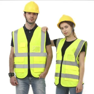 High Visibility Reflective Safety Vest with Zipper and Pockets, One Size