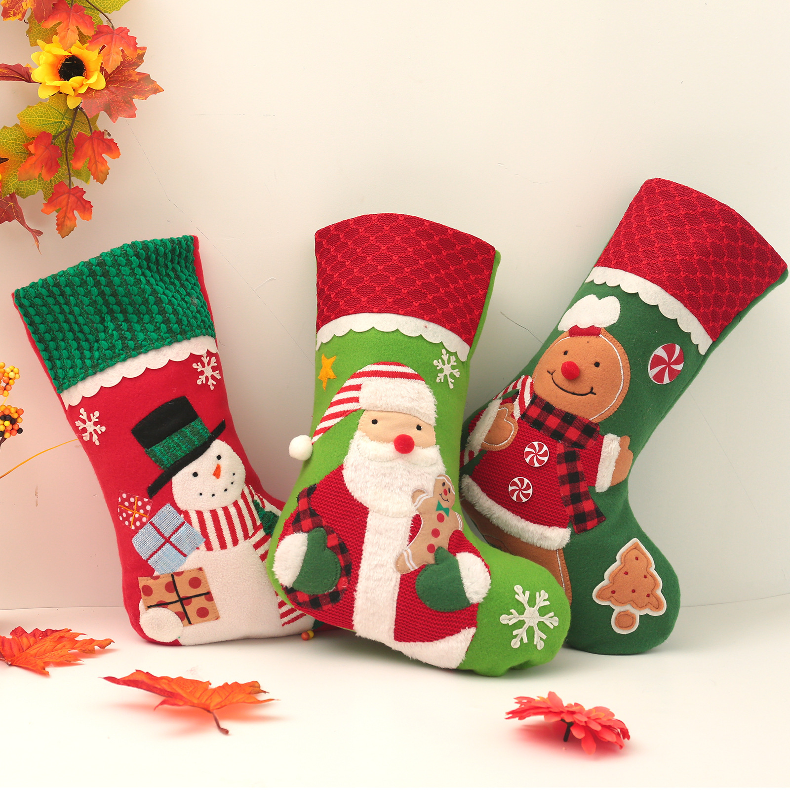 Embroidered Snowman Christmas Stocking