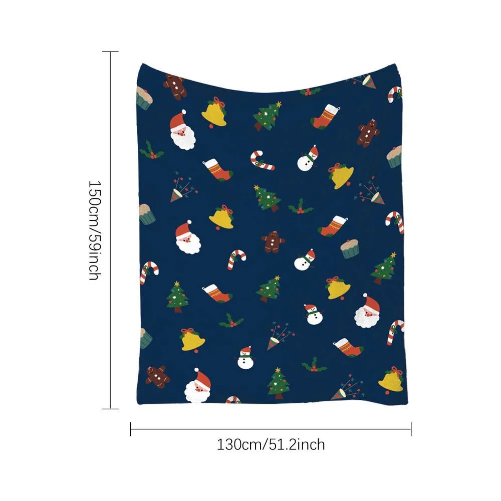 Christmas Flannel Throw Blanket, Soft Holiday Print Sofa Blanket, 130 x 150 cm - Image 3