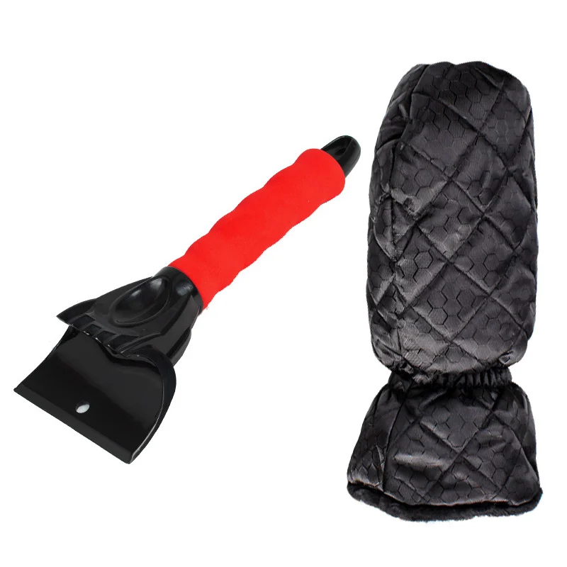 Ice Scraper with Warm Mitten, Car Windshield Snow Scraper with Fleece-Lined Glove - Image 9