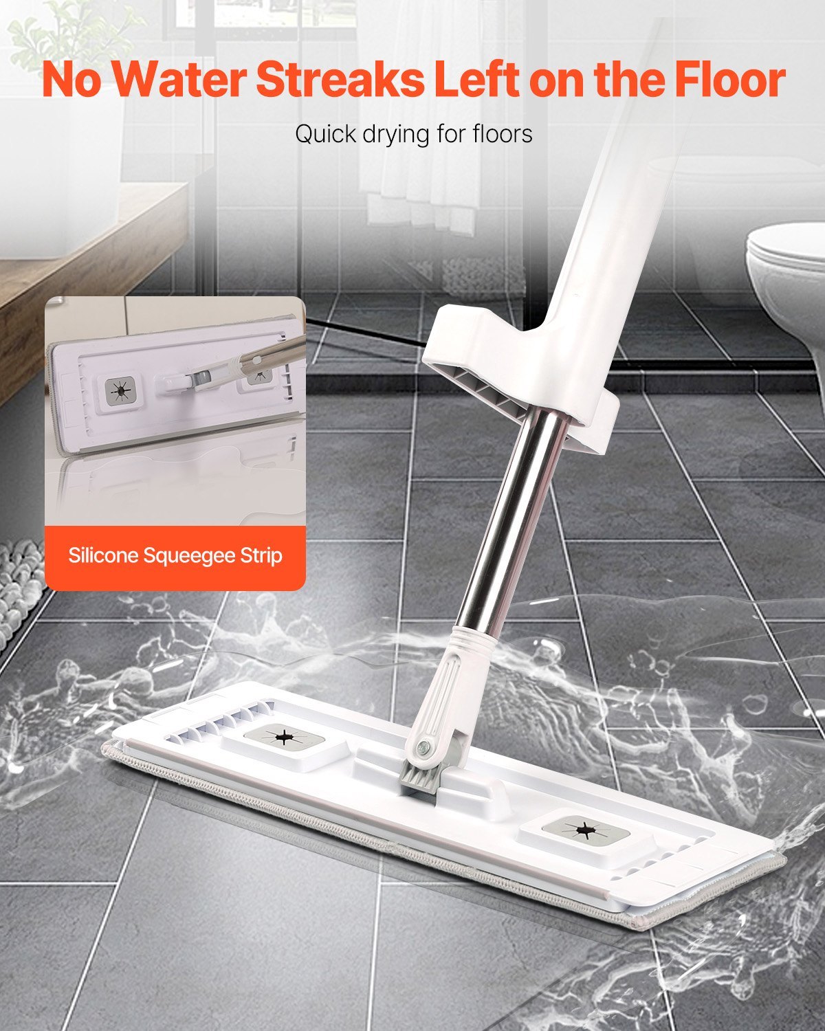 Self-Wringing Flat Mop with 4 Washable Microfiber Pads - Image 3