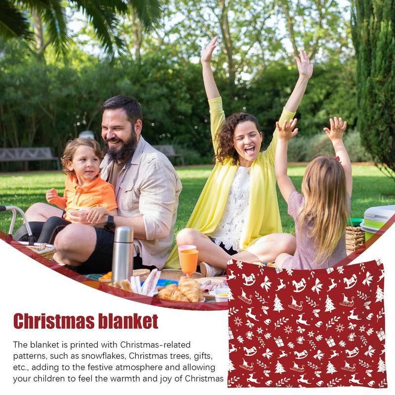 Christmas Flannel Throw Blanket, Soft Holiday Print Sofa Blanket, 130 x 150 cm - Image 4