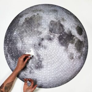 1000-Piece Round Jigsaw Puzzle for Adults, Moon, Earth and Planet Designs