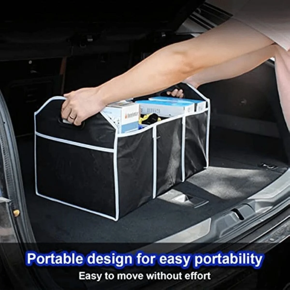 Collapsible Car Trunk Organizer with Lid - view 3