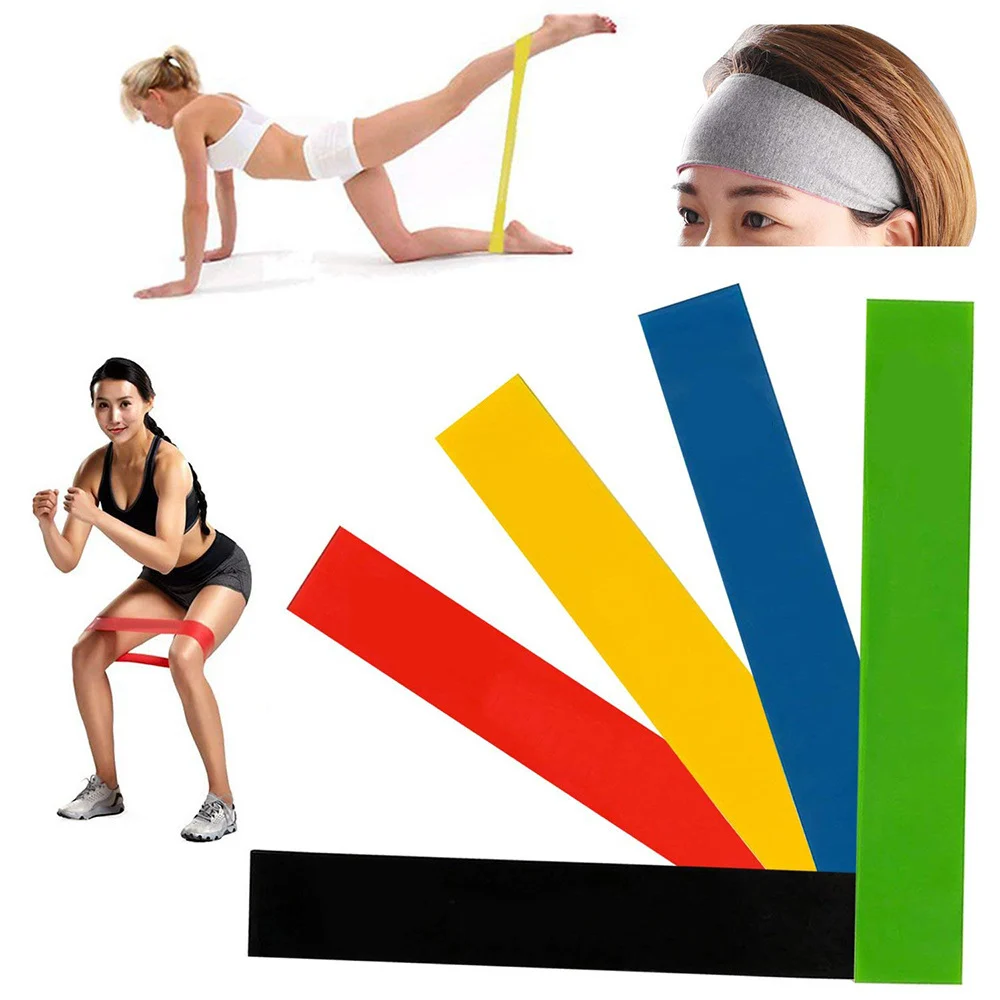 Resistance Loop Bands Set with 5 Levels and Storage Bag, Latex Exercise Bands for Home Workouts - Image 2