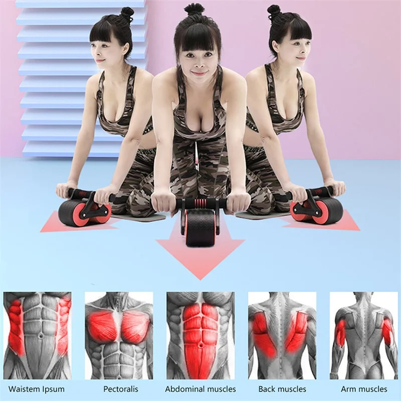 Double Wheel Ab Roller with Automatic Rebound, Core Exercise Wheel for Home Workouts - Image 6