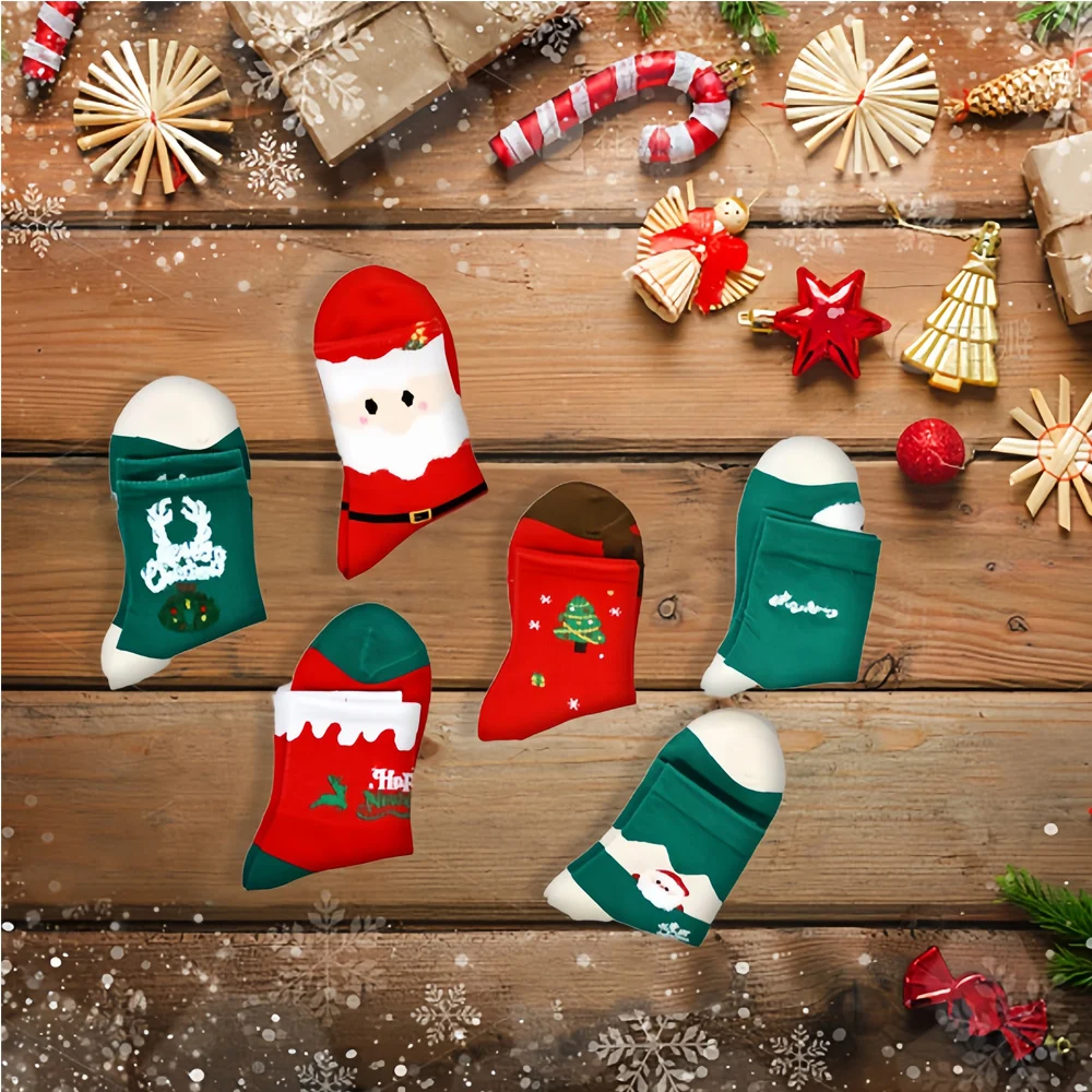 Christmas Stockings Gift Set, 6 Plush 18 Inch Stockings with Cards and Gift Box - Image 4