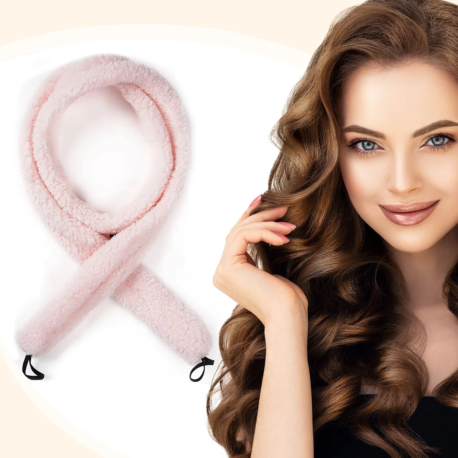 Satin Heatless Hair Curler Set with Rod and 2 Satin Scrunchies - Image 2