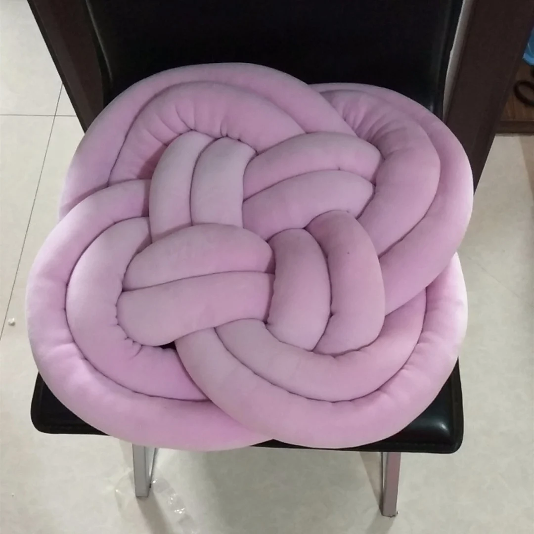 Knot Pillow, Soft Velvet Decorative Cushion for Sofa and Bed, 18 in view 3