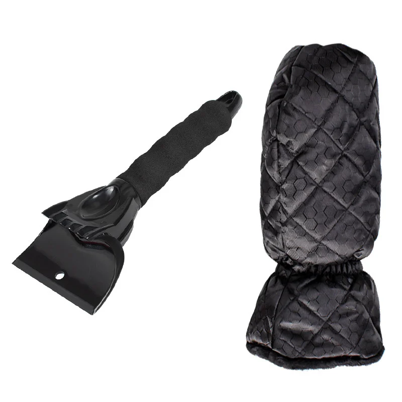 Ice Scraper with Warm Mitten, Car Windshield Snow Scraper with Fleece-Lined Glove - Image 7