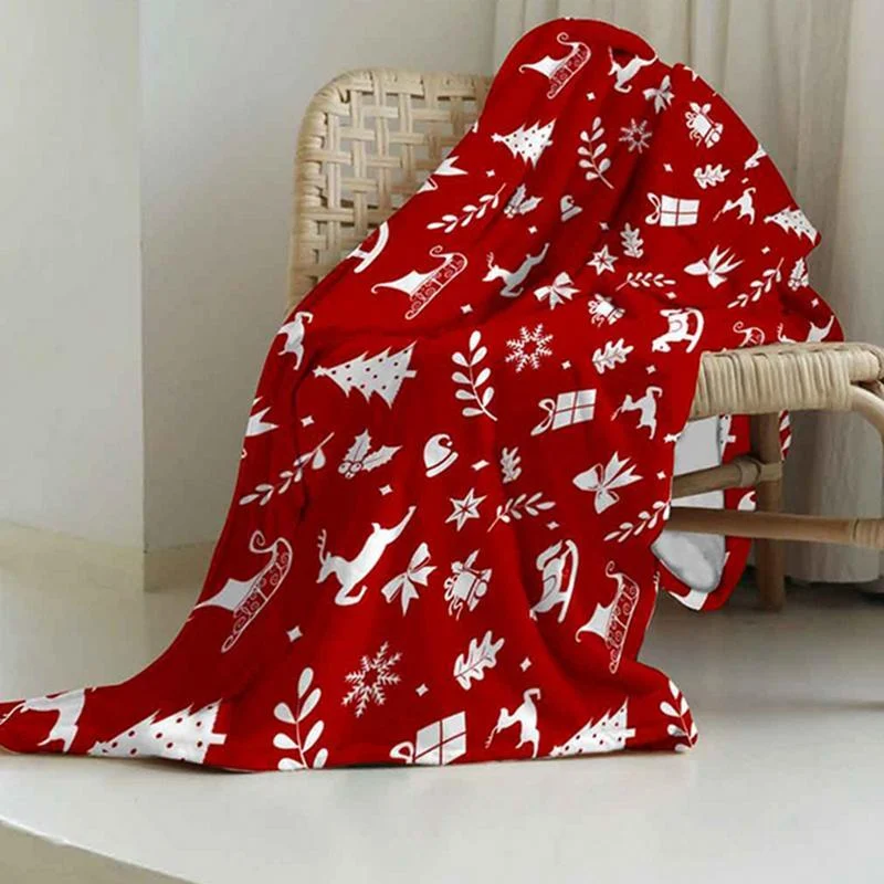 Christmas Flannel Throw Blanket, Soft Holiday Print Sofa Blanket, 130 x 150 cm - Image 10