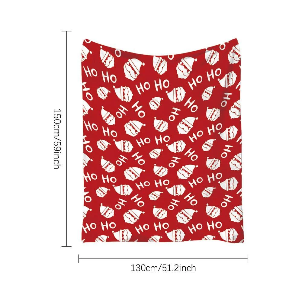 Christmas Flannel Throw Blanket, Soft Holiday Print Sofa Blanket, 130 x 150 cm - Image 7