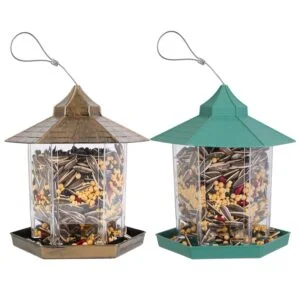 Hanging Gazebo Bird Feeder, 2.2 lb Capacity with 6 Feeding Ports
