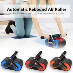 Double Wheel Ab Roller with Automatic Rebound, Core Exercise Wheel for Home Workouts
