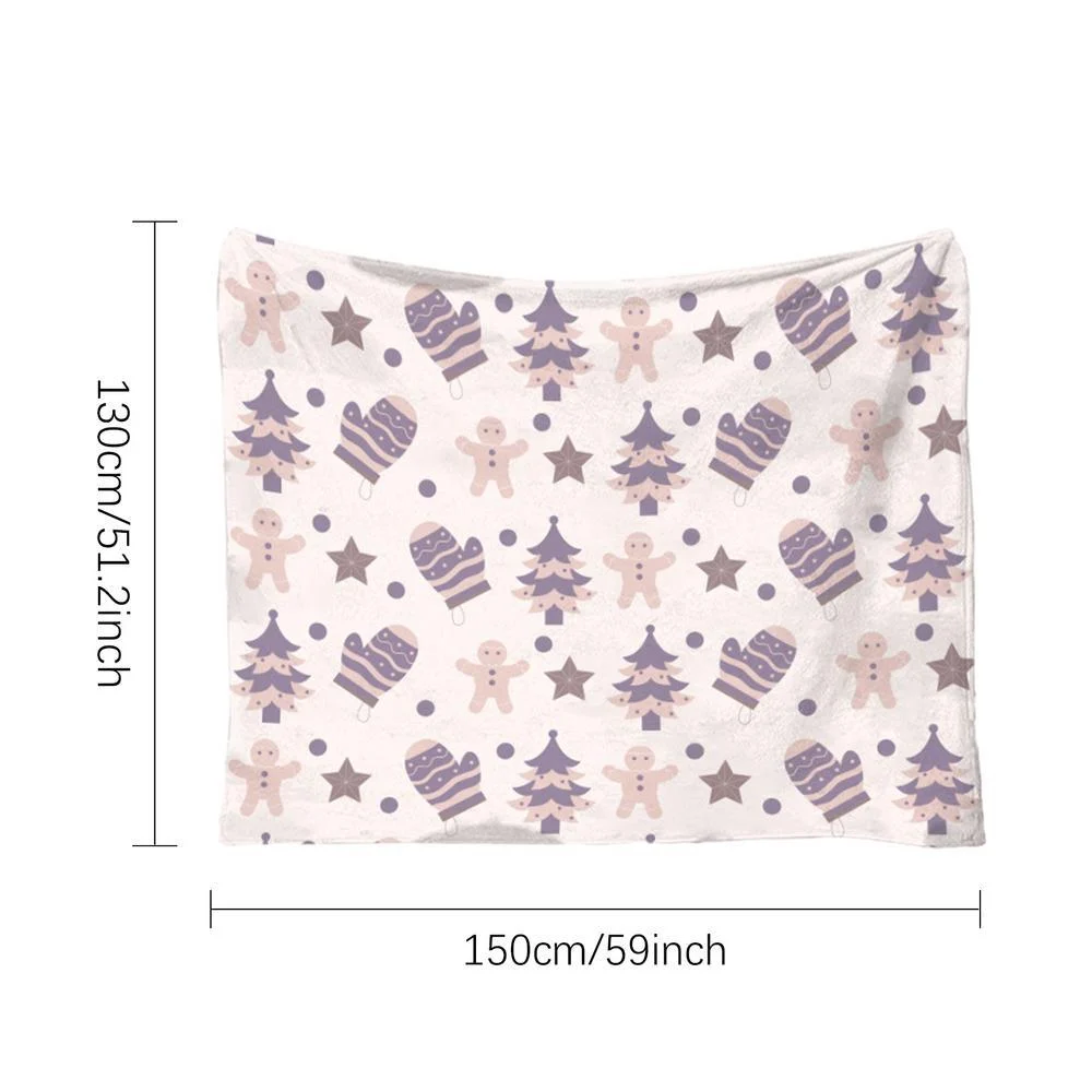 Christmas Flannel Throw Blanket, Soft Holiday Print Sofa Blanket, 130 x 150 cm - Image 2