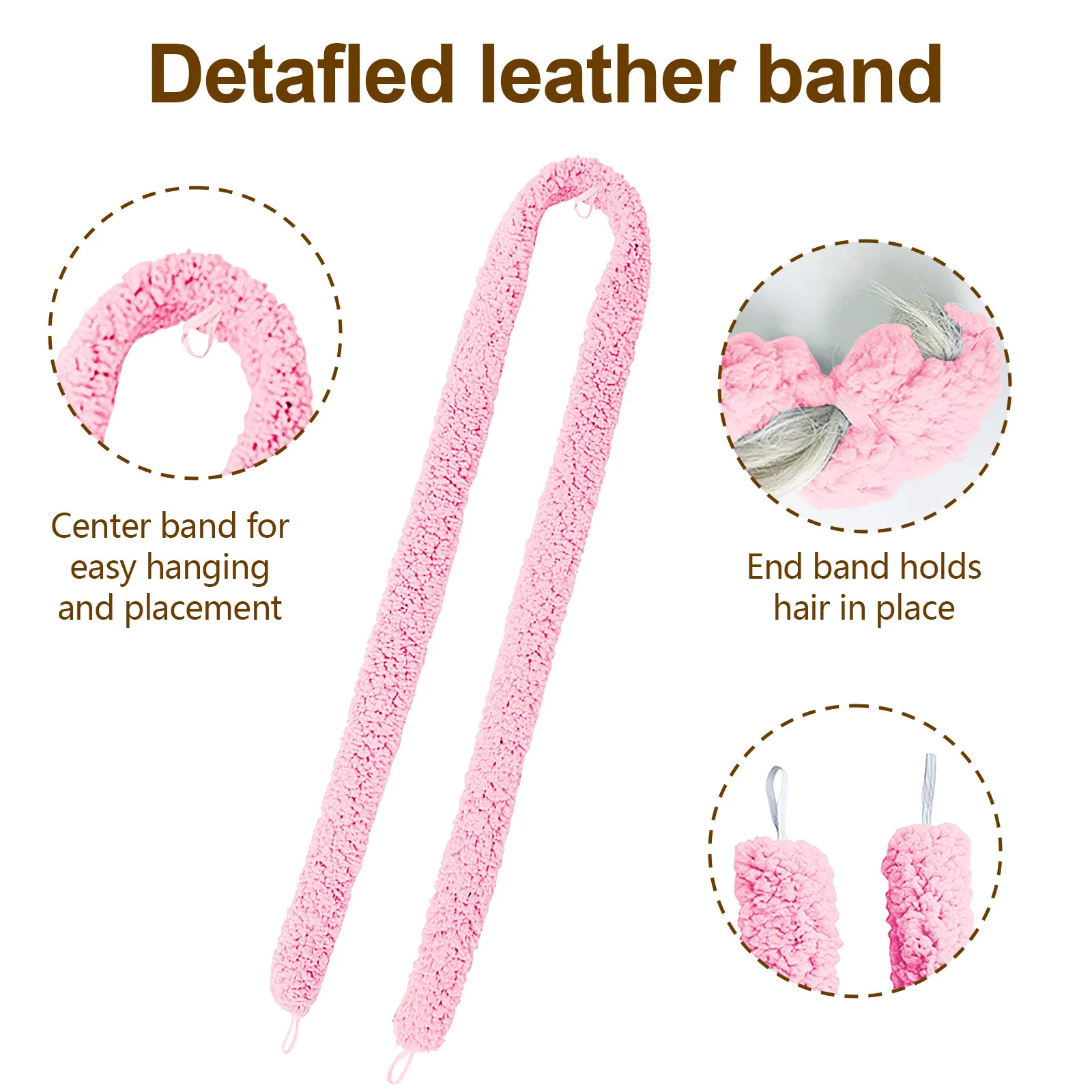 Satin Heatless Hair Curler Set with Rod and 2 Satin Scrunchies - Image 8