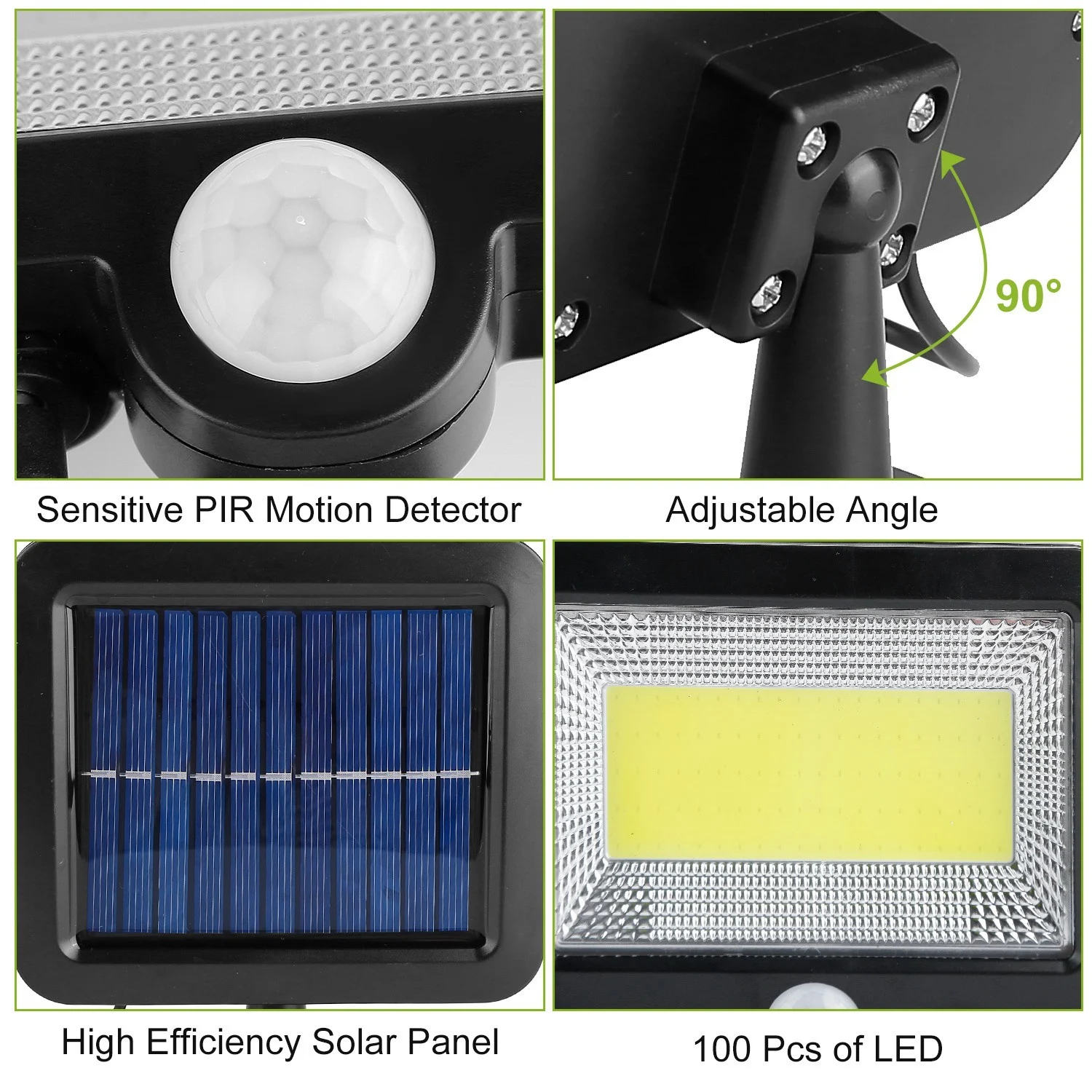 Solar Motion Sensor Wall Light, 100 LED Outdoor Security Light, IP65 - Image 8