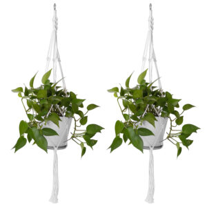 Cotton Rope Plant Hangers, 2 Pack 40 Inch Macrame Hanging Planters