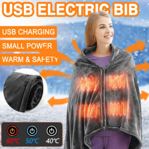 USB Heated Flannel Throw Blanket