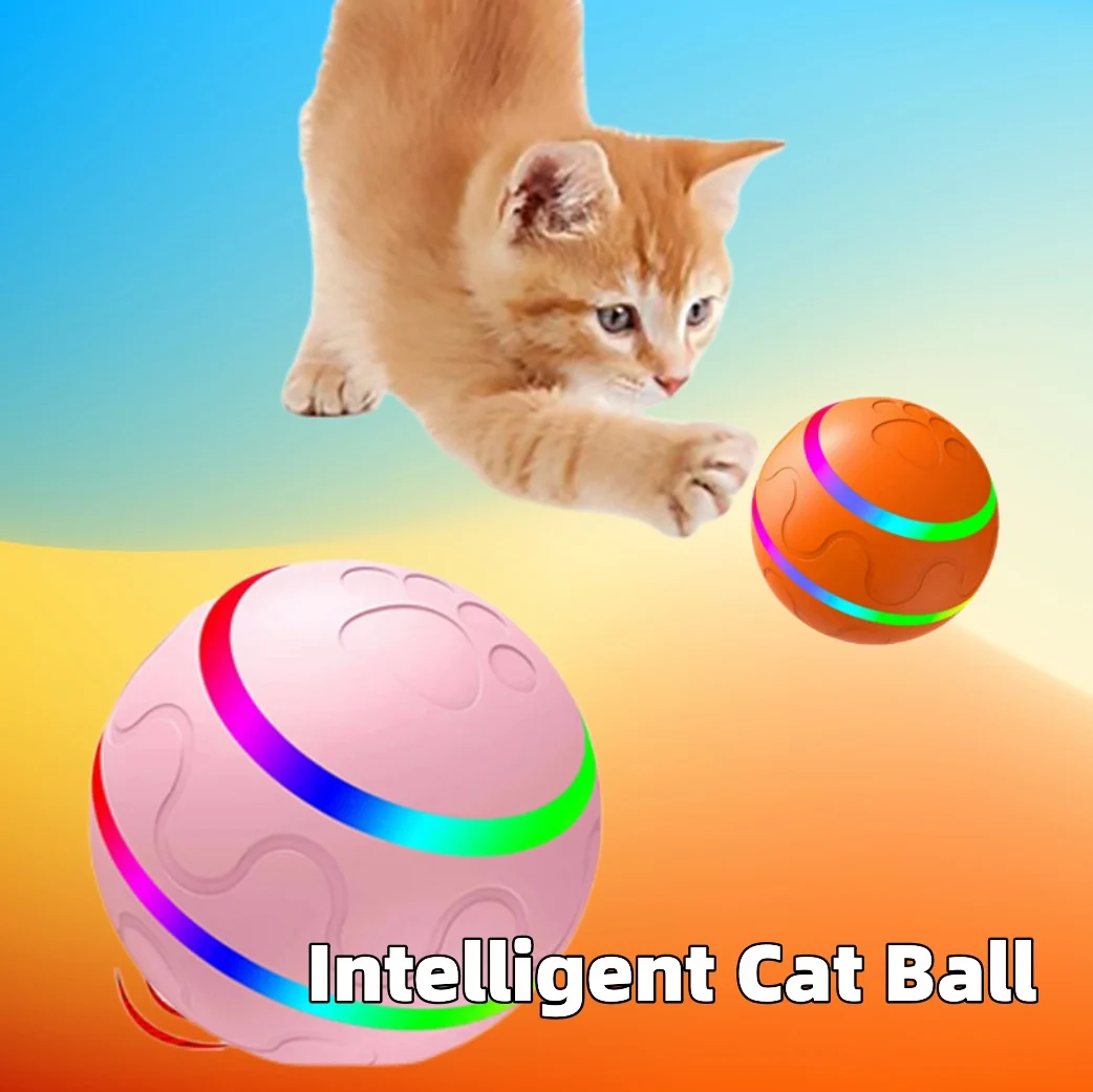 Rechargeable Automatic Rolling Cat Ball, Self-Rotating Interactive Toy Ball for Indoor Cats