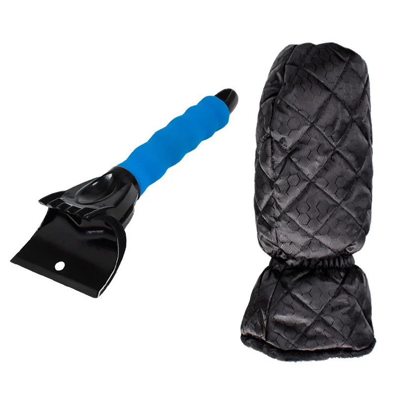 Ice Scraper with Warm Mitten, Car Windshield Snow Scraper with Fleece-Lined Glove - Image 8