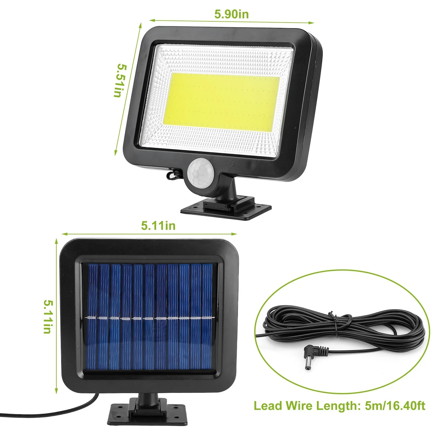 Solar Motion Sensor Wall Light, 100 LED Outdoor Security Light, IP65 - Image 5